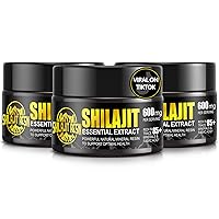 Shilajit Pure Himalayan Organic Shilajit Resin 3 Pack - Gold Grade 100% Shilajit Supplement - Natural Shilajit Resin with 85+ Trace Minerals & Fulvic Acid for Focus & Energy, Immunity, 3 * 50 Grams