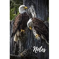 Bald Eagle Journal: beautiful bald eagles gift for animal lovers (blank lined notebook) great for writing notes and ideas for home use or a school ... / notepad / Ideal for anyone that loves birds