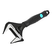 DURATECH 8-Inch Adjustable Wrench, Wide Jaw Opening Black Oxide Finish Plumbing Wrench, CR-V Steel, SAE and Metric Scale Marked, Ergonomic Grip