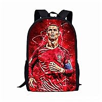 Lightweight Cristiano Ronaldo Knapsack Graphic Laptop Bag-Durable CR7 Fans Bookbag Casual Travel Daypack for Teens