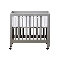 Mini Crib Breathable Mesh Liner by BreathableBaby, Classic 3mm Mesh, White, Size 4M Covers 4 Sides FITS MINI CRIBS WITH 38x24” MATTRESS ONLY
