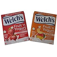 Fruit 'N Yogurt Bundle - Welch's Strawberry & Mango Peach - each box contains 8 pouches - 1 of each flavor - 2 boxes