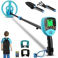 Yuego Metal Detector for Kids with 7.5'' Waterproof Coil & 25-32'' Adjustable Stem, Lightweight Gold Detector with LCD Display for Detecting Coin Gold and Outdoor Treasures