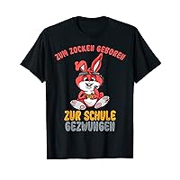 Zum Geboren Schule Geschzwungen Rabbit Game Console Gamer T-Shirt
