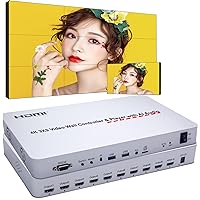 3x3 Video Wall Controller with Media Player 4K 3840x2160@30Hz with 1 HDMI Input and 9 Outputs 15 Display Modes Including 2x2, 2x3, 2x4, 3x1, 3x2, 3x3, 4x1, 4x2 Support Intelligent Voice Splicing