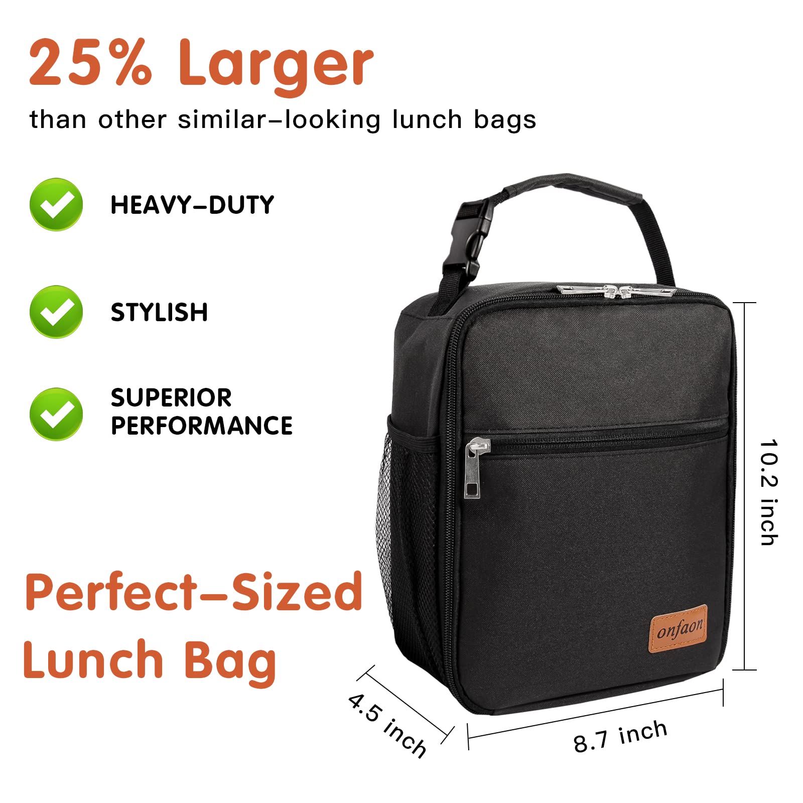 Mua Lunch Box for Men Women, Insulated Reusable Portable Lunchbox - Adults Small  Lunch Bag for Office Work(Black) trên Amazon Mỹ chính hãng 2023 |  Giaonhan247