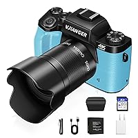 Digital Camera for Photography VJIANGER 4K Vlogging Camera 64MP Mirrorless Camera with Dual Camera, WiFi, 52mm Fixed Lens, 4.0