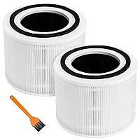 Core 300 Replacement Filter for LEVOIT Core 300 and Core 300S Air Purifier, 2 Pack 3-in-1 H13 True HEPA Replacement Filter, Compared to Part # Core 300-RF, White