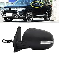 Left Side Power Heated Rear View Mirror Fit for Mitsubishi Outlander Sport/ASX 2014 2015 2016 2017 2018 2019 with Turn Signal Glossy Black(NOT Fit for Mitsubishi Outlander Model)