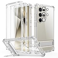 ESR for Samsung Galaxy S24 Ultra Case, S24 Ultra Case with Extra Protective Front Frame & 3 Kickstand Modes, Exceeds Full-Coverage Military-Grade Protection, Heavy Duty Shock Armor Kickstand, Clear