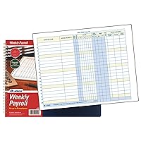 Adams Weekly Payroll Record, 20 Employee Capacity, Spiral Binding, 11 x 8.5 Inches, White, (AFR50)