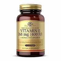 SOLGAR Vitamin E 268 mg (400 IU) - 100 Softgels - Naturally-Sourced Vitamin E as d-Alpha Tocopherol - Gluten Free, Dairy Free - 100 Servings