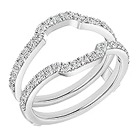 Dazzlingrock Collection Cubic Zirconia Wedding Band Enhancer Guard Ring for Women (0.50 ctw, Color White, Clarity Clean) in 925 Sterling Silver