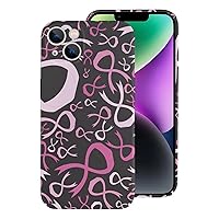 Breast Cancer Awareness Pink Ribbon Compatible with iPhone 14 Plus Fashion Mobile Phone Case Protector Cover for Women Men