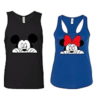 Peaking Mickey and Minnie Tank Top - Mickey and Minnie Shirts - Couples Matching Tops - Couples Outfits