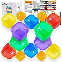 Portion Control Container and Food Plan - 21 Day Portion Control Container Kit for Weight Loss - 21 Day Tally Chart with e-Book (14 Labeled Pcs)