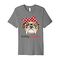 Funny English Bulldog Grandma for Bulldog Lovers Premium T-Shirt