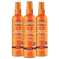 Cantu Comeback Curl Next Day Curl Revitalizer for Natural Hair with Pure Shea Butter, 12 fl oz (Pack of 3) (Packaging May Vary)