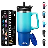 30 OZ Tumbler with Handle - Metal Coffee Tumbler with Flip Lid & Straw, Travel Mugs Insulated for Hot-12H and Cold-36H, Stainless Steel Water Bottle Fits in Cup Holder, Insulated Coffee Mug With Lid