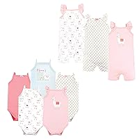 Hudson Baby unisex-baby Cotton Bodysuits and Rompers, 8-piece