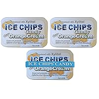 ICE CHIPS Xylitol Candy Tins (Orange Cream, 3 Pack) - Includes BAND as shown