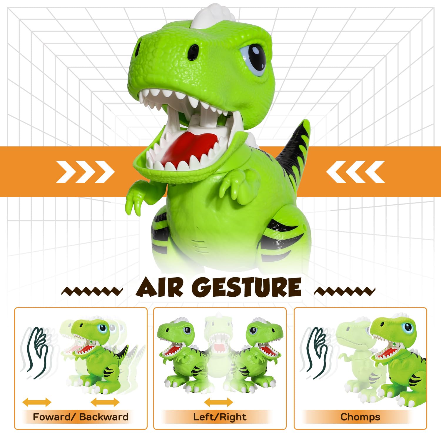 STEAM Life RC Robot Dinosaur Toys for Kids, Remote Control Smart Robot Pet Dinosaur for Age 3 4 5 6 7 8 Boys Girls, Interactive Hand Motion Gesture Walking Dancing Robot, STEM Kids Gifts Toys for Boy