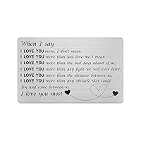 When I Say I Love You More, I Love You Most Gifts for Husband, Engraved Wallet Card Insert for Men, Personalized Anniversary Present Ideas