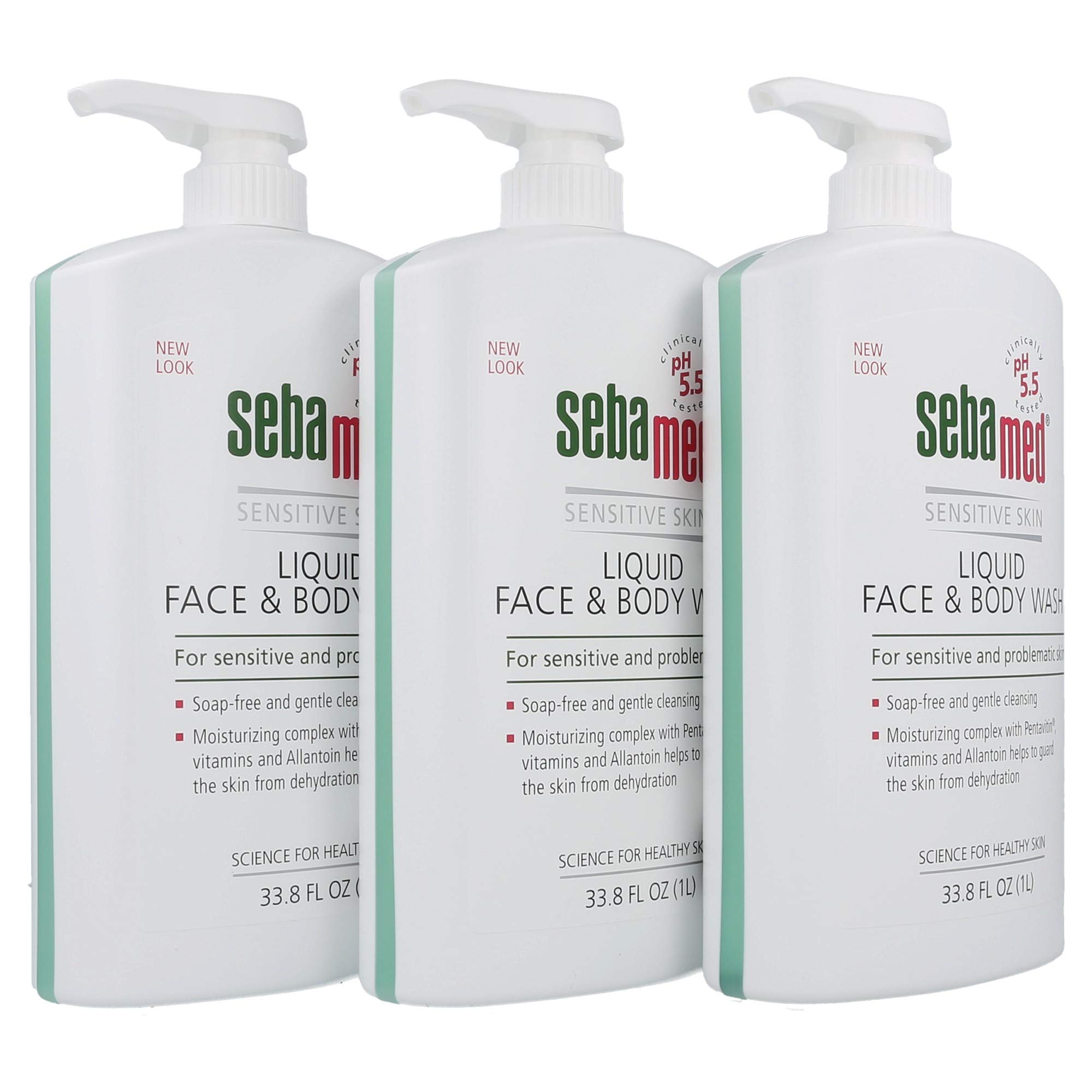 SEBAMED Liquid Face and Body Wash (1 Liter) (33.8 Fl Oz (Pack of 3))