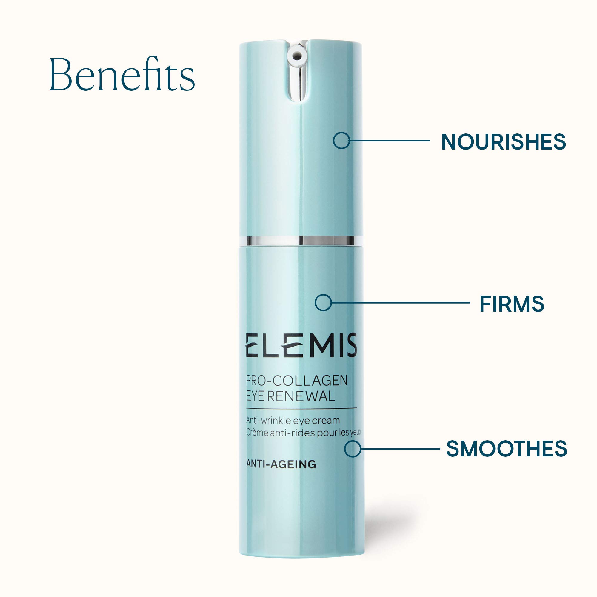 ELEMIS Pro-Collagen Eye Renewal | Nutrient-Rich Intensive Daily Anti-Wrinkle Eye Cream Deeply Nourishes, Firms, and Smoothes Delicate Skin | 15 mL