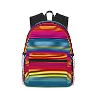 Rainbow Pattern Print Backpack For Women Men, Laptop Bookbag,Lightweight Casual Travel Daypack