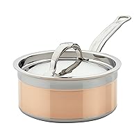 Hestan - CopperBond Collection - 100% Pure Copper Sauce Pan, Induction Cooktop Compatible, 1.5 Quart