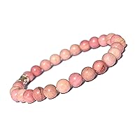 6 mm Round Beads Bracelet Crystal Healing Natural Stone (Rhodochrosite)