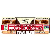 Edward & Sons Brown Rice Snaps Tamari Sesame, 3.5 Ounce Packs (Pack of 12)