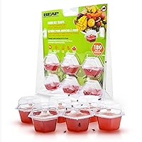 10036 7 Red 6-Pack Premium Fruit Fly 6 Pre-Filled Trap Flies Indoors | Easy Effective and Safe to Use | Food-Based Lure/Bait Catcher