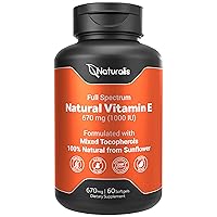 Sunflower Vitamin E 670mg (1000 IU) with Mixed Tocopherols | Essential Skin Vitamin & Immune Support | Non-GMO, Soy & Gluten Free | 60 Softgels