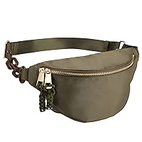 AOCINA INICAT Fanny Packs for Women Fashionable Waist Packs Belt Bags Unisex Cross Body Bag for Travel Hiking(Style 2-Green)