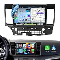 [8 Core 4G+64G] Android 13 Car Stereo for Mitsubishi Lancer 2008-2017 with Wireless Apple Carplay Android Auto,10.1'' Touchscreen Car Radio with WiFi,GPS Navigation,Bluetooth,FM/RDS,SWC+Backup Camera