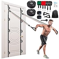 Brebebe Door Anchor Strap for Resistance Bands Exercises, Multi Point Anchor Gym Attachment for Home Fitness, Portable Door Band Resistance Workout Equipment, Easy to Install, Punch-Free, Nail-Free
