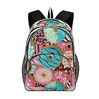 ALAZA Donut Seamless Pattern Travel Laptop Backpack Gifts for Men Women Fits 15.6 Inch Notebook