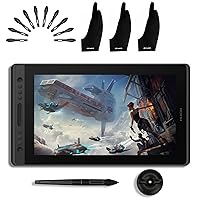 HUION KAMVAS Pro 16 Graphics Drawing Tablet with Screen Full-Laminated with Battery-Free Stylus Tilt Pen 8192 Pressure 6 Hot Keys Touch Bar and Gloves, 15.6