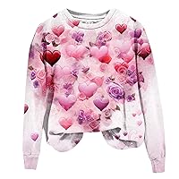 Women's Valentine Sweatshirt Casual Fashion Valentine's Day Printed Long Sleeved Pullover Casual Sports Shirt
