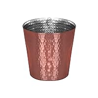 De Kulture Handmade Pure Copper Dimple Glasses Cup Tumbler With Tin Plating Drinkware for Milk Water Ice Coffee Tea Cocktail Beer Sake Whiskey Vodka Rum Tequila, 3.5x 4 (DH) Inches 400 ml