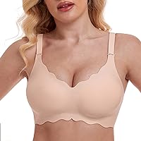 Silky Bras for Women No Underwire Floral Design Bralettes for Women Wireless T Shirt Bra Ultra Soft with Extender