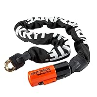Kryptonite Evolution 1012 Bike Chain Lock, 4 Feet Long 10mm Steel Chain Heavy Duty Anti-Theft Sold Secure Gold Bicycle Chain Lock with Keys for E-Bike, Motorcycle, Scooter, Bicycle, Door, Gate, Fence