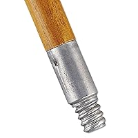 Lacquered-Wood Threaded-Tip Broom/Sweep Handle, 1 5/8 dia x 60, Natural