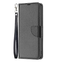 Flip Case for Samsung Galaxy A14 5G, Advanced Lychee Texture Case with Card Slot Stand Magnetic Full Protection Soft TPU Leather Wallet Cover,Black