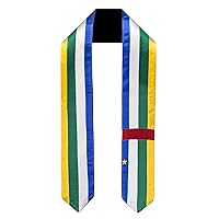 Middle Africa Graduation Sash/Stole Flag Bridal Satin Fully Lined and Embroidered Adult Unisex