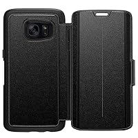 OtterBox Strada Series Leather Wallet Case for Samsung Galaxy S7 Edge - Bulk Packaging - Onyx (Black/Black Leather)