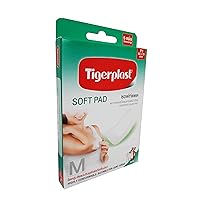 4 Packs of Tigerplast Soft Pad, Adhesive Gauze pad, Non Woven Material, Latex-Free Acrylic Adhesive, Non-Stick Absorbent Pad, Wavy-Pattern Adhesive 60 mm. x 70 mm. (5 dressings/ Pack)