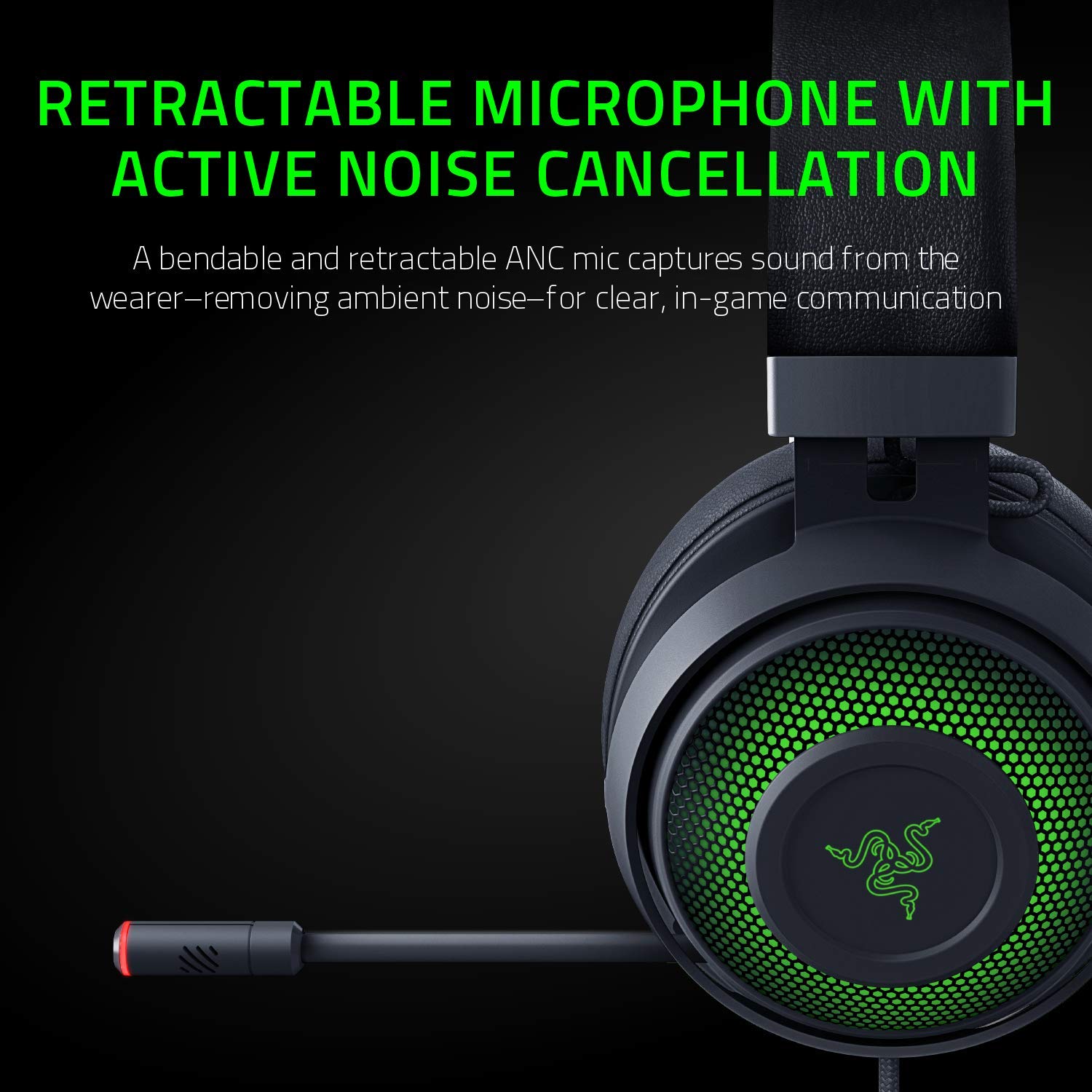 Razer Kraken Ultimate – USB Gaming Headset (Gaming Headphones for PC, PS4 and Switch Dock with Surround Sound, ANC Microphone and RGB Chroma)